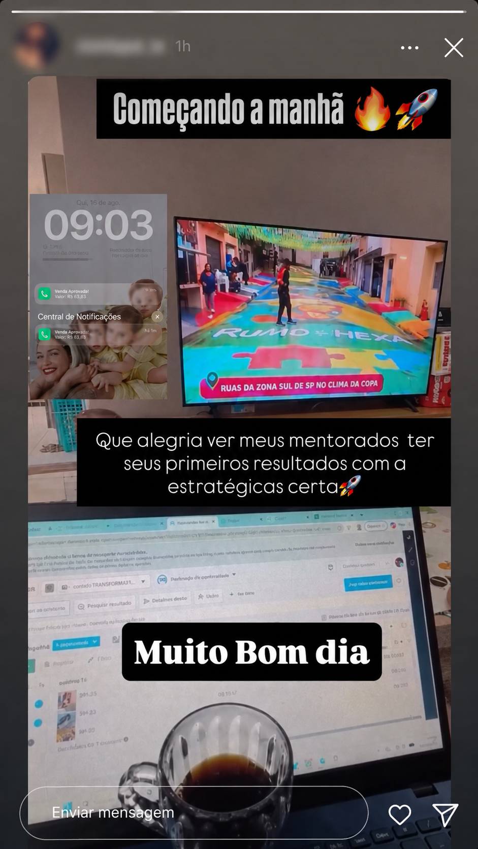Print de depoimento de aluna