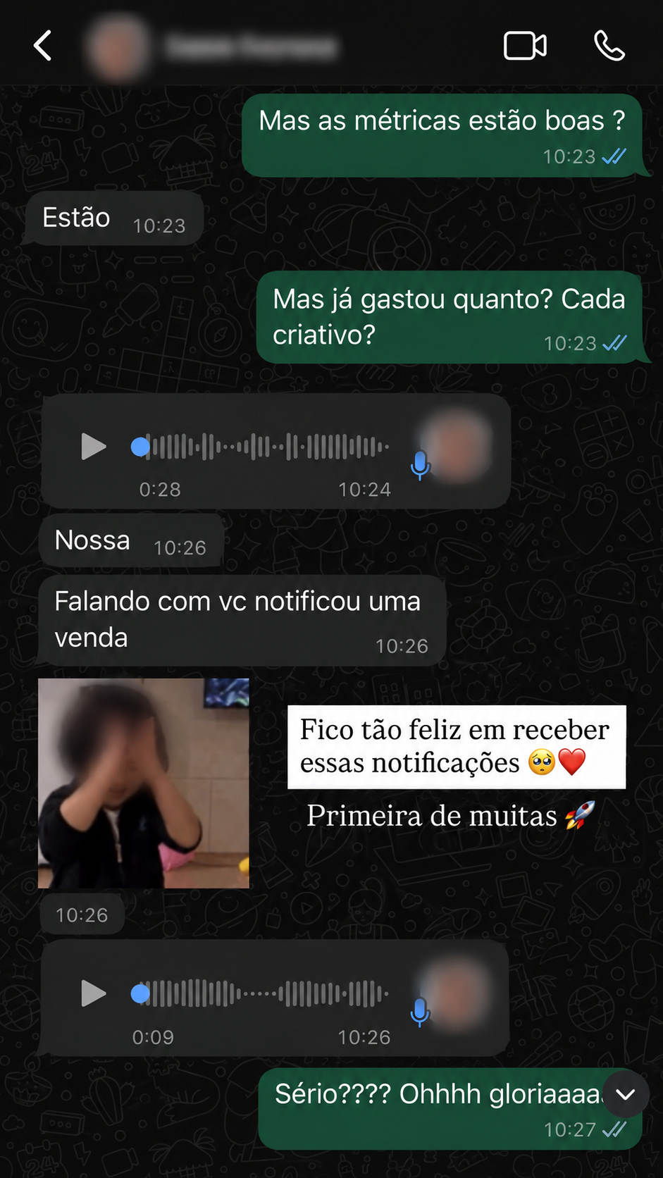 Print de depoimento de aluna