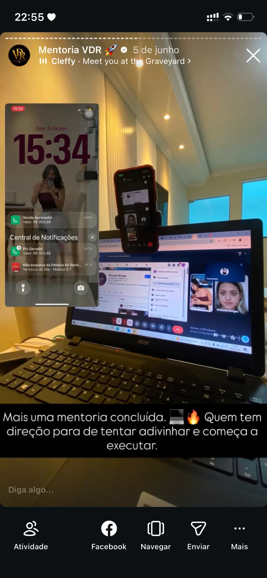 Print de depoimento de aluna