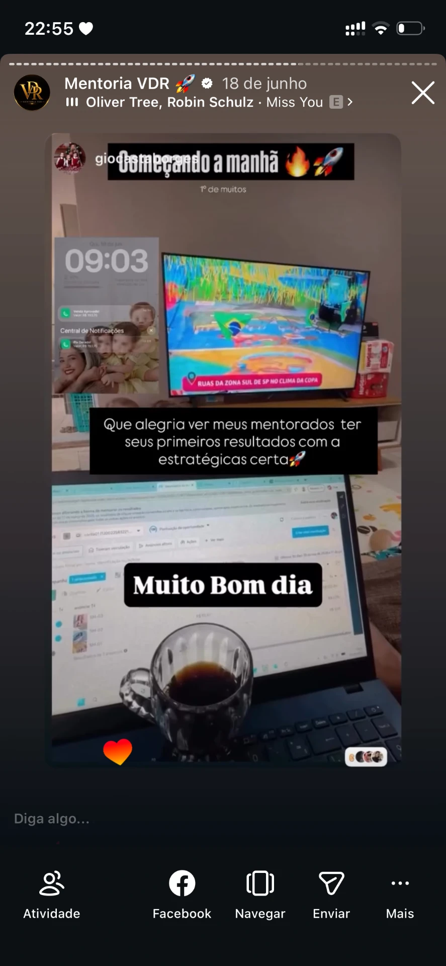 Print de depoimento de aluna
