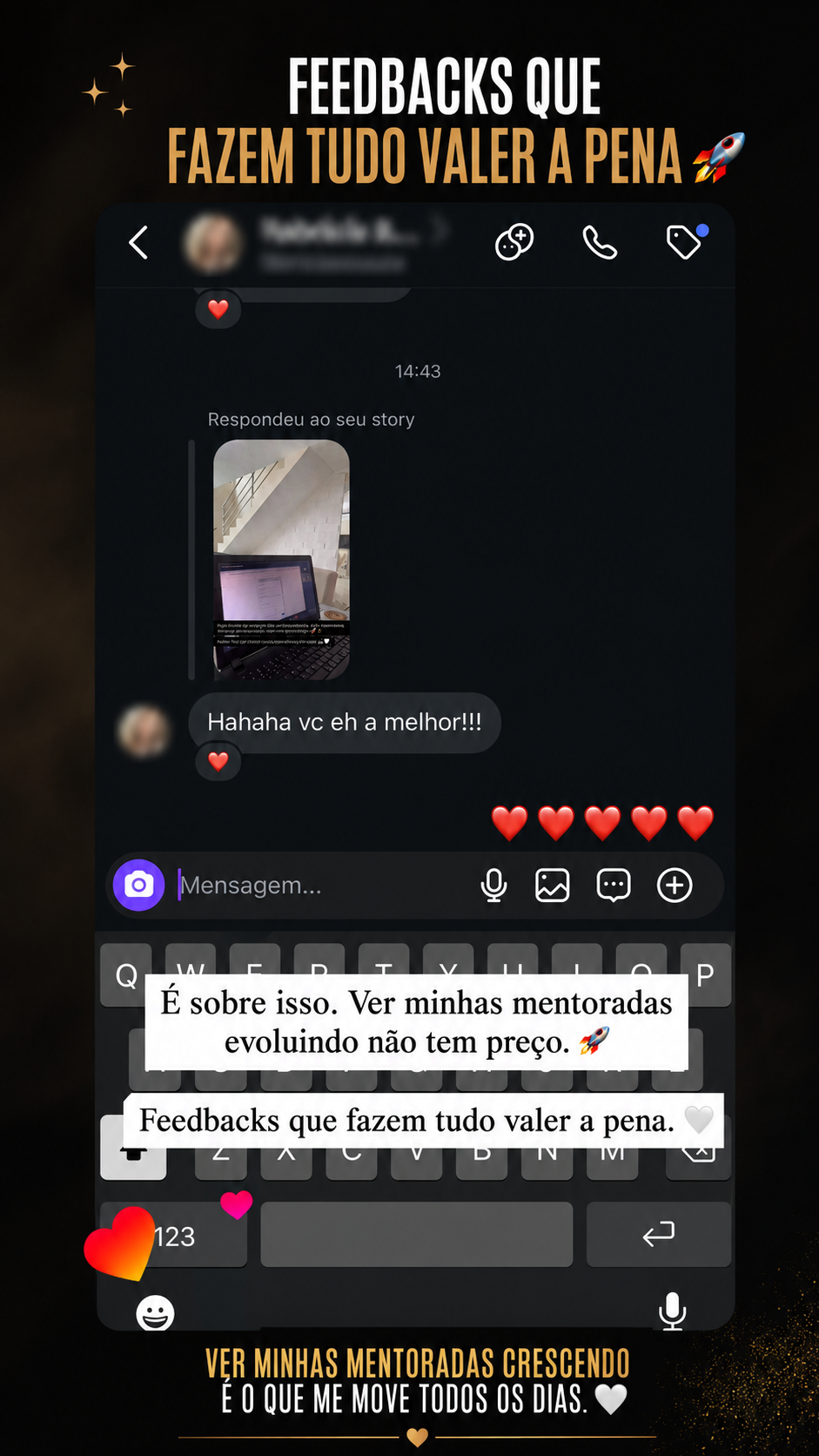Print de depoimento de aluna