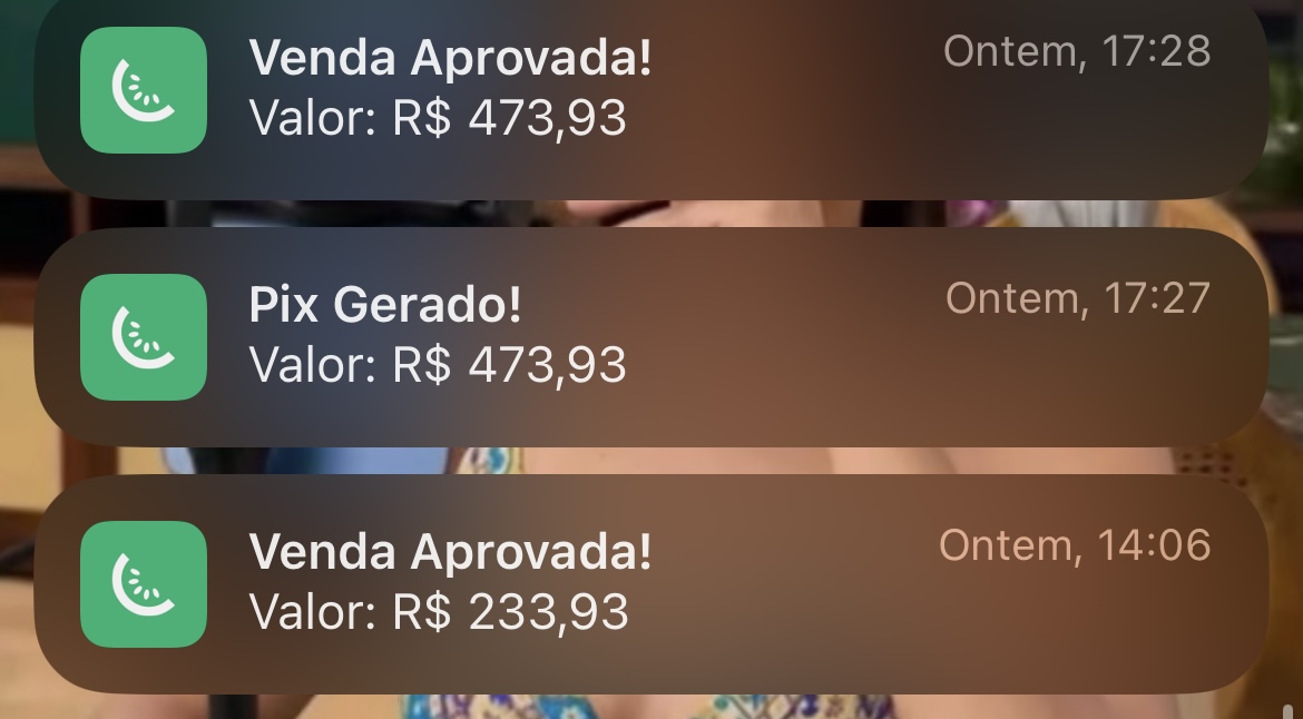 Notificação de venda aprovada